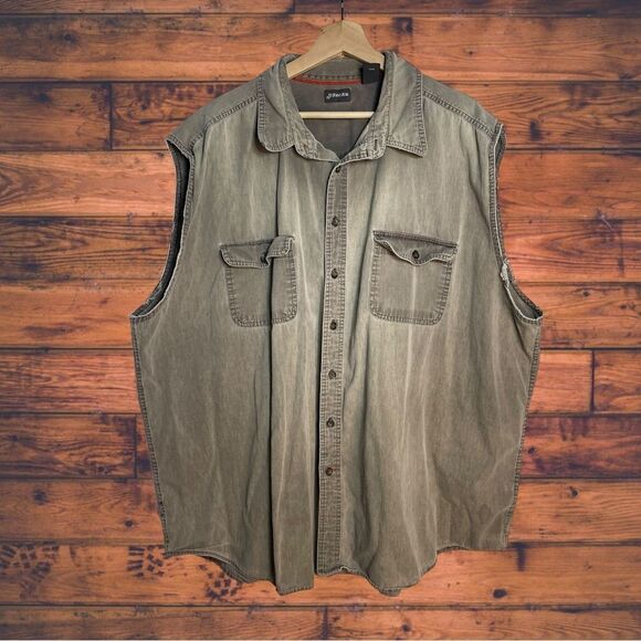 5 for $25🔥St. John's Bay Sleeveless Brown Button Front Shirt 3XL Tall - Picture 1 of 6